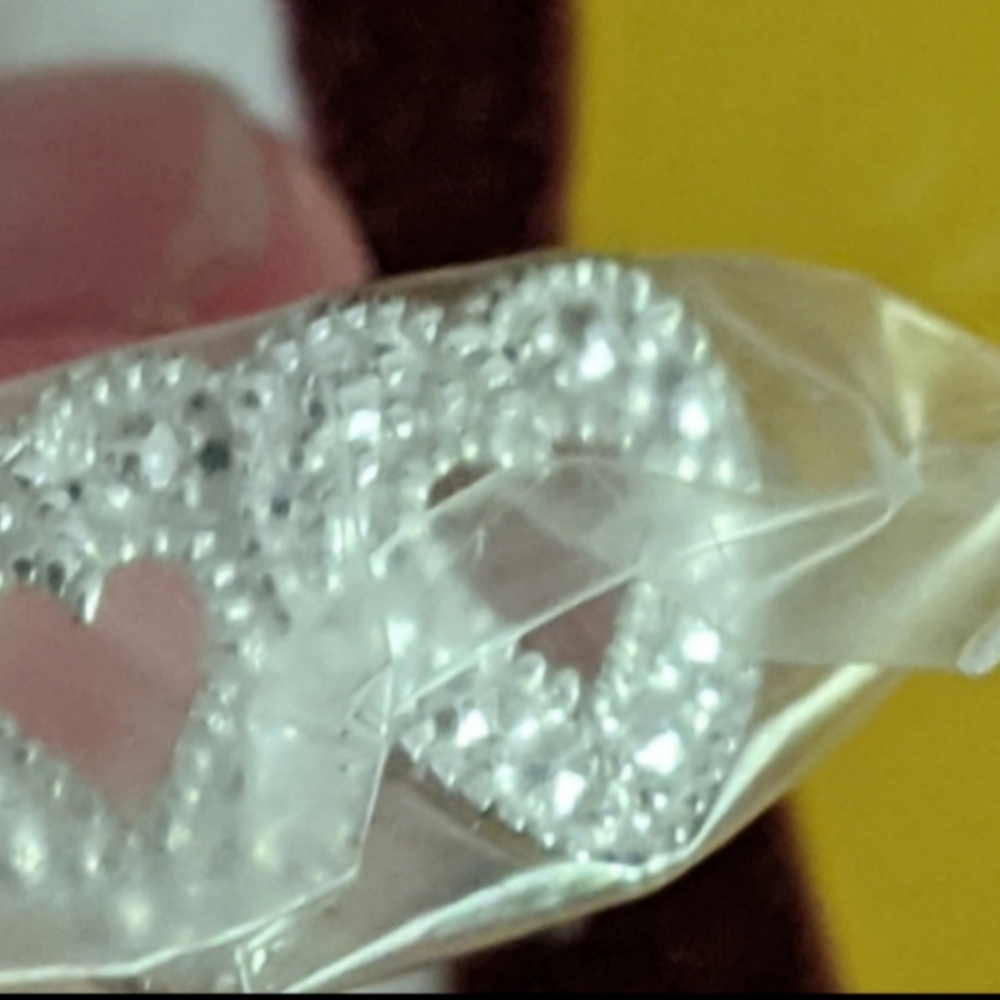 Crystal Heart Drop Earrings - Silver Tone